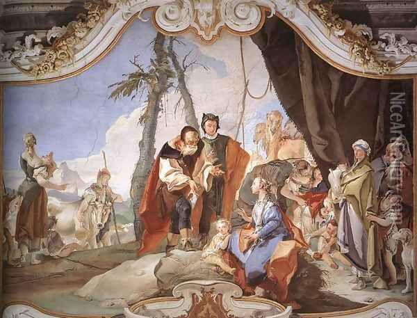 Rachel Hiding the Idols from her Father Laban Oil Painting - Giovanni Battista Tiepolo