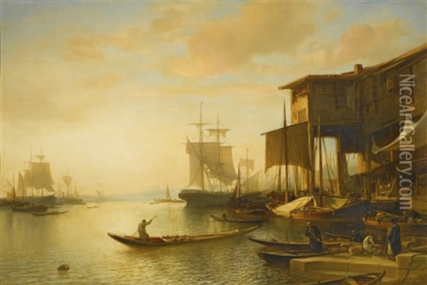 On The Bosphorus Oil Painting - Jacob Jacobs