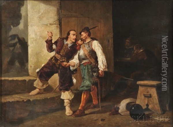 The Bargain Oil Painting - Victor Nehlig