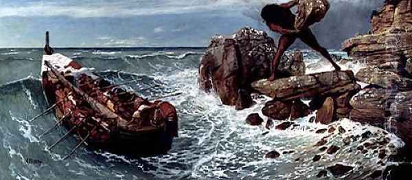 Ulysse et Polypheme 1896 Oil Painting - Arnold Bocklin