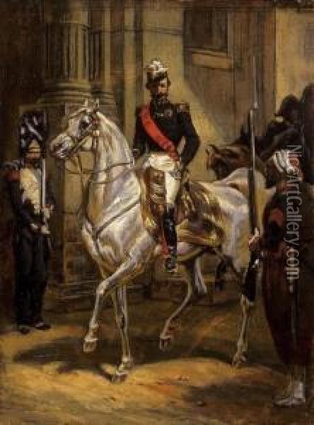 Napoleon The 3rd On Horseback Oil Painting - Paul Delaroche