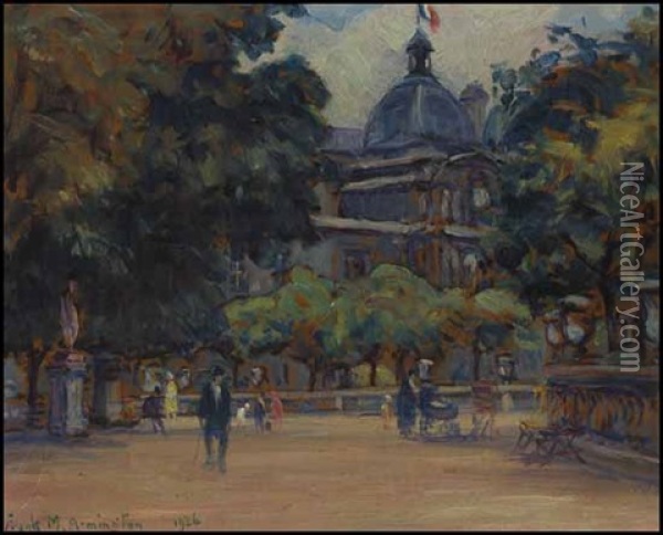 Jardin Du Luxembourg, Paris Oil Painting - Frank Milton Armington