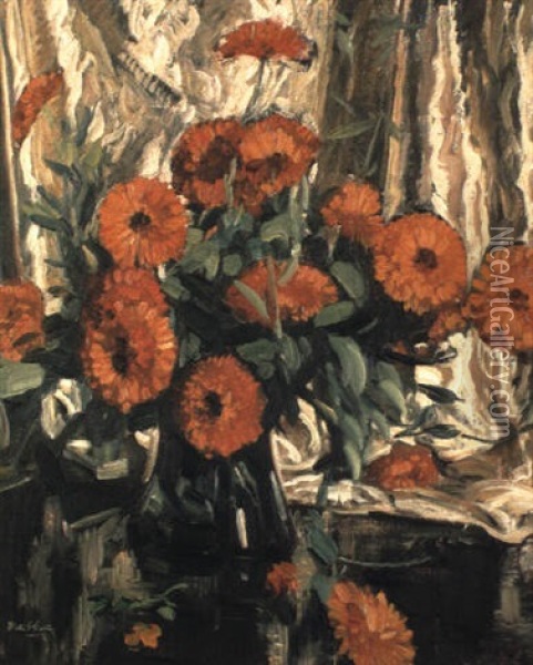 French Marigolds Oil Painting - Walter Graham Grieve
