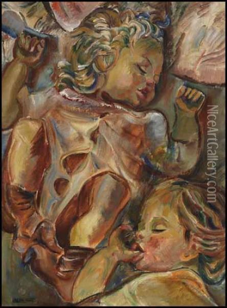 Children Sleeping Oil Painting - Pegi Nicol Macleod
