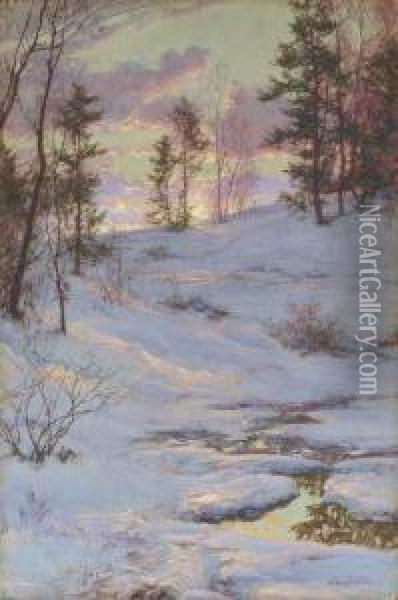 Winter Sunset Oil Painting - Walter Launt Palmer