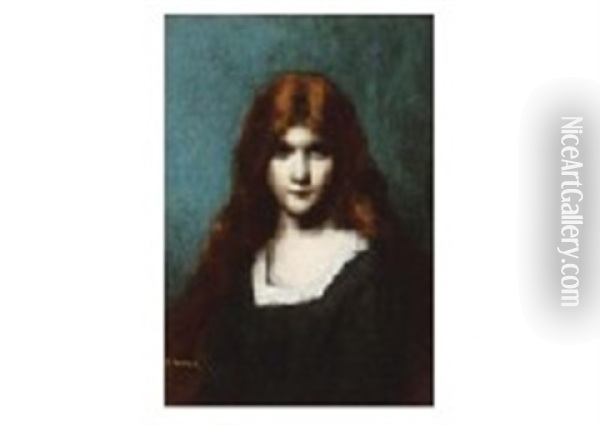 Lady Oil Painting - Jean Jacques Henner