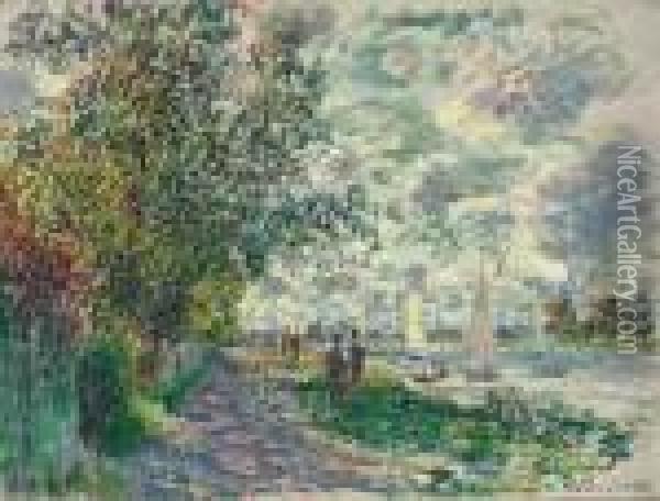 La Berge Du Petit-gennevilliers Oil Painting - Claude Oscar Monet