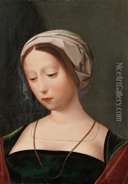 Damenbildnis Oil Painting -  Master of the Female Half Lengths