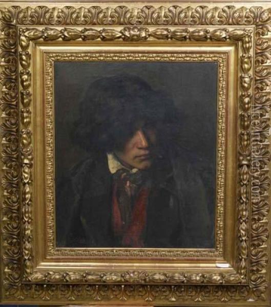 Portrait Eines Mannes. Oil Painting - Leopold Carl Muller