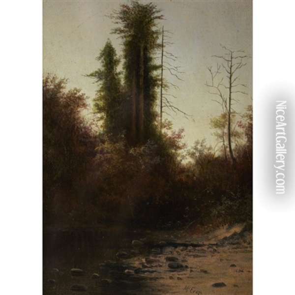 Creek In Autumn Oil Painting - Henry Nesbitt Mcevoy