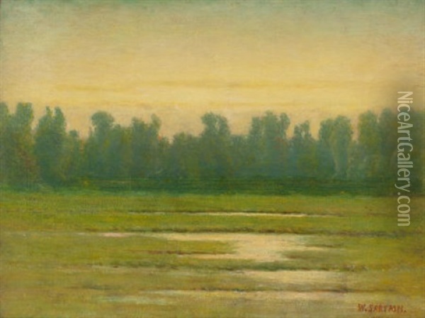 In The Valley Of The Oise Oil Painting - William Sartain