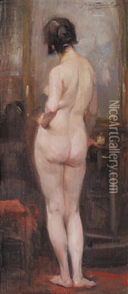 Naakt In Het Schildersatelier Oil Painting - Jean Leon Henri Gouweloos