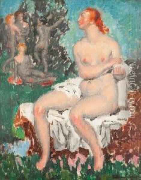 Nu Avec Des Danseurs Oil Painting - Jules Oury, Dit Marcel-Lenoir