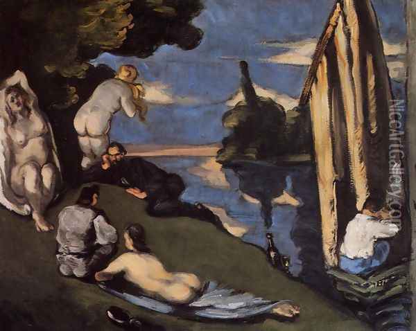 Pastoral Aka Idyll Oil Painting - Paul Cezanne