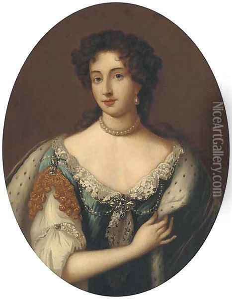 Portrait of Queen Mary II as Princess Mary, bust-length Oil Painting - William Wissing or Wissmig