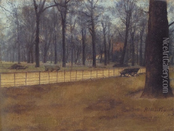 The Long Walk, Kensington Gardens, New Witby Hill Gate Oil Painting - Paul Fordyce Maitland
