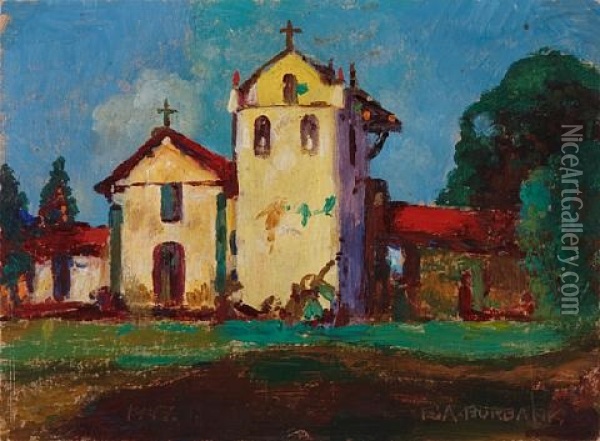 Mission Santa Inez (+ Mission Asistencia Nuestra; Pair) Oil Painting - Elbridge Ayer Burbank