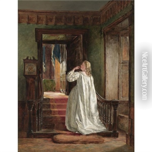 Au Revoir, Hall Of Howth Castle Oil Painting - Erskine Nicol
