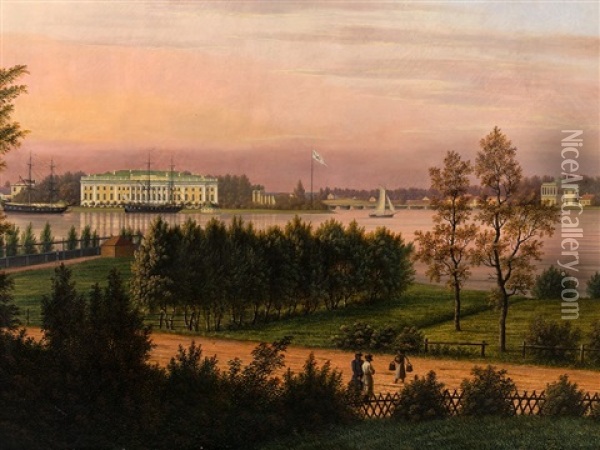 Palace In St. Petersburg Oil Painting - Johann Wilhelm Gottfried Barth