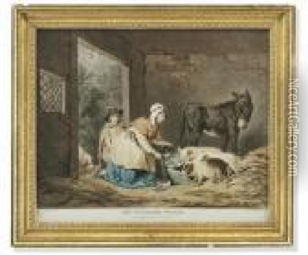 The Cottage Sty Oil Painting - George Morland