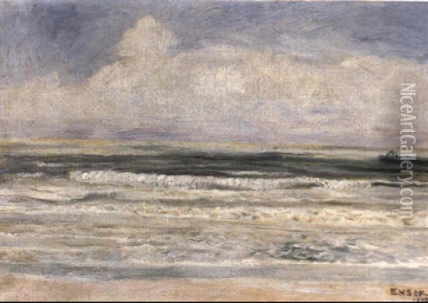 Seascape Oil Painting - James Ensor