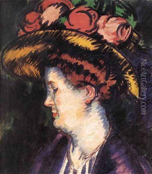 The Artists Wife 1900s Oil Painting - Janos Vaszary