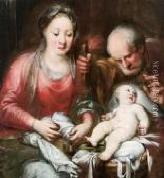 La Sacra Famiglia Oil Painting - Andrea Celesti