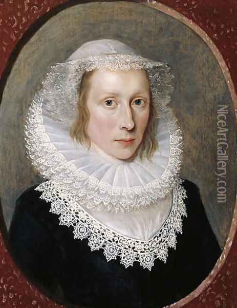 Portrait of a Lady 2 Oil Painting - Cornelis I Johnson