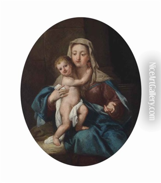 The Madonna And Child Oil Painting - Gregorio Lazzarini