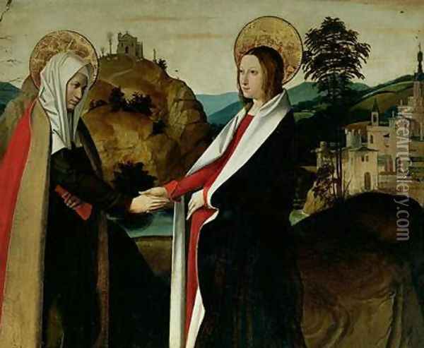 The Visitation 1500 Oil Painting - Josse Lieferinxe