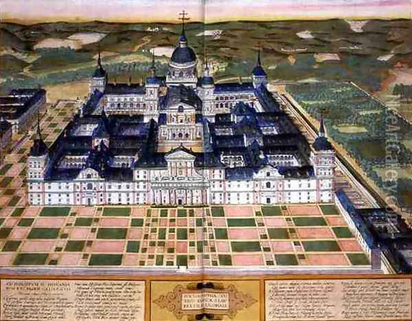 Plan of the Monastery of El Escorial from Civitates Orbis Terrarum Oil Painting - Joris Hoefnagel