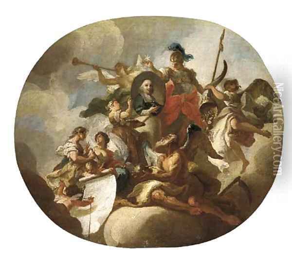The Apotheosis of a Cleric Oil Painting - Carlo Innocenzo Carlone