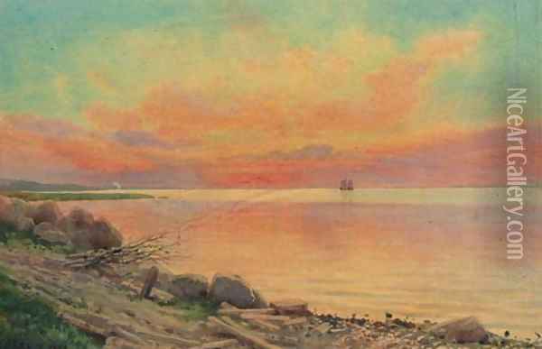 Sunrise over the Gulf of Bothnia Oil Painting - Albert Nikolaivich Benua