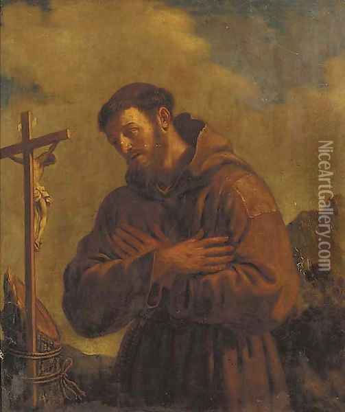 Saint Francis of Assisi Oil Painting - Giovanni Francesco Barbieri