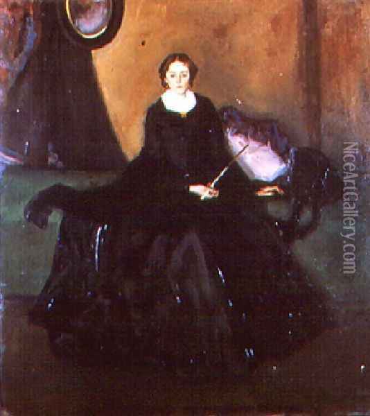 Portrait Of Mrs Dana Oil Painting - Alfred Henry Maurer