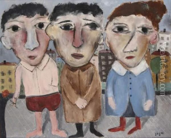 Personnages Oil Painting - Tsuji Kako