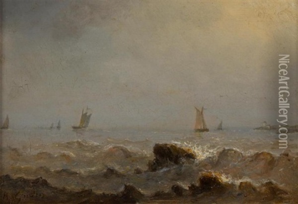 Marine Par Temps Calme Oil Painting - Henriette Gudin
