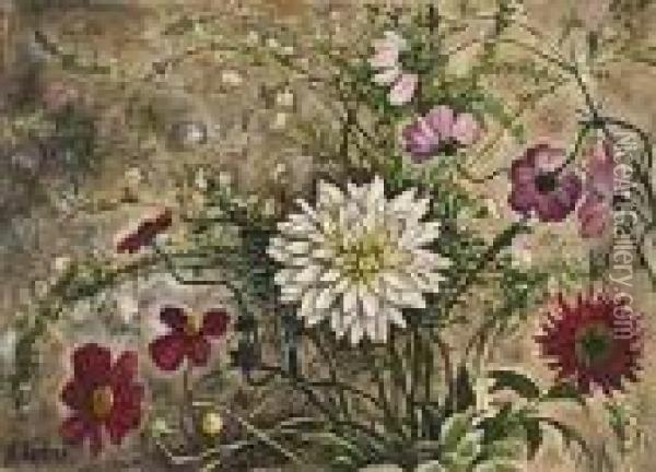 Fleurs. Oil Painting - Alfred Lesbros