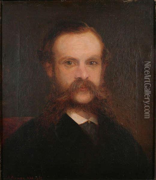 Portret Van Een Man Metbakkenbaarden En Snor Oil Painting - James Butler Brenan
