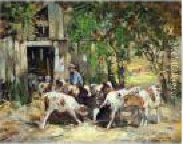 The Cow Herd Oil Painting - George Smith