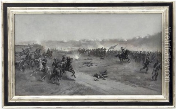 Pickett's Charge Oil Painting - Charles H. Stephens