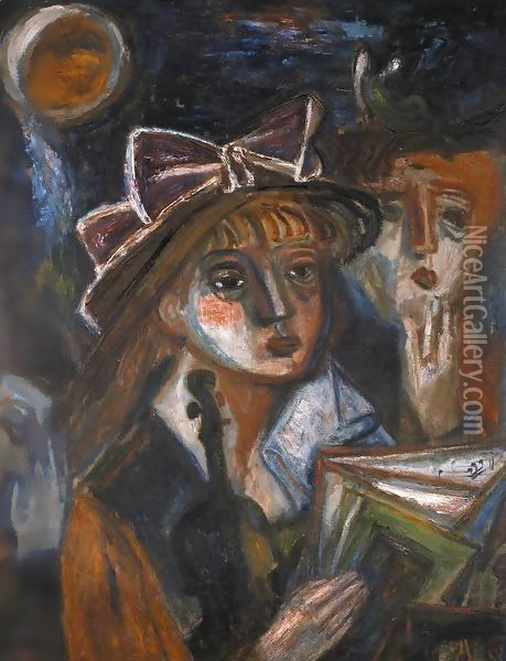 Music 1941 Oil Painting - Gyula Hincz