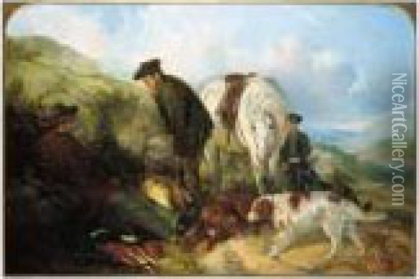 Th Hunting Party Oil Painting - William Watson