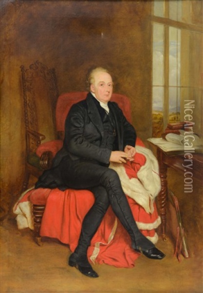 Portrait Of Baron/judge Richard Pennefather Oil Painting - Frederic William Burton