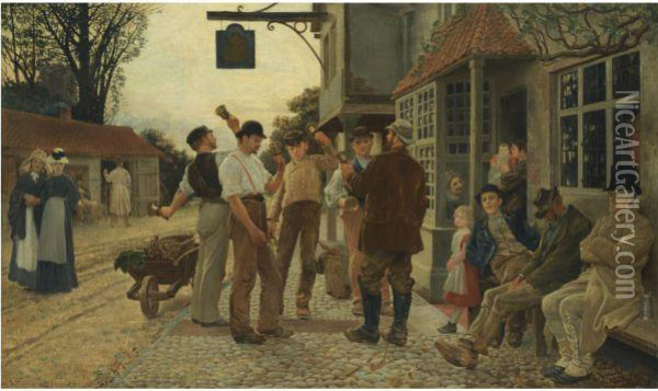 The Bell Ringers Oil Painting - Thomas Reynolds Lamont