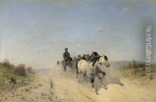 Pferdetreiber In Der Campagna Oil Painting - Francesco Mancini