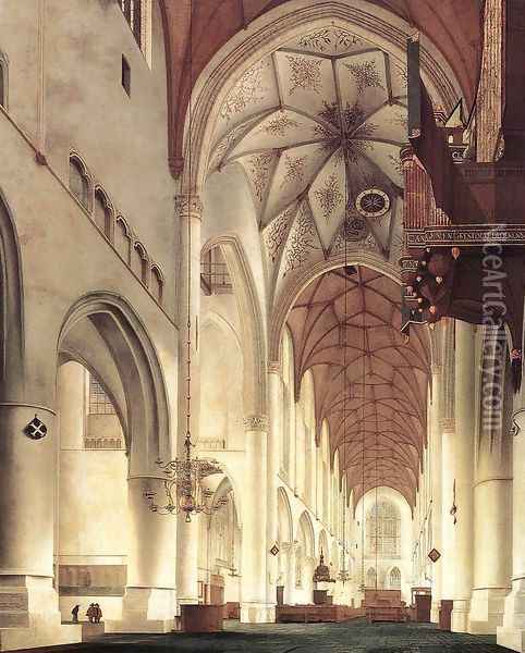 Interior of the Church of St Bavo in Haarlem 1648 Oil Painting - Pieter Jansz Saenredam