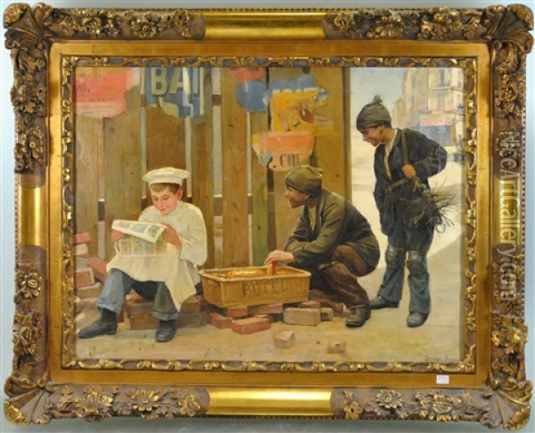 Petit Mitron Et Petit Charbonnier Oil Painting - Paul-Charles Chocarne-Moreau