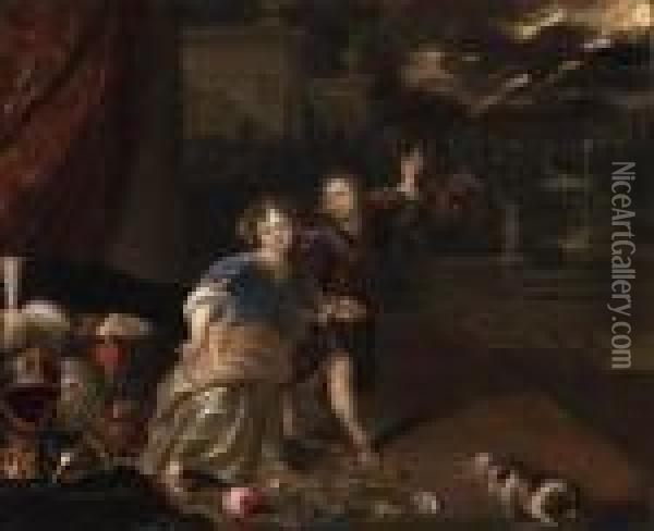 An Allegorical Portrait Of Two Children Oil Painting - Karel De Moor