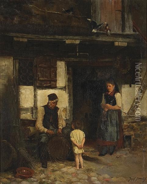 The Basketmaker Oil Painting - Franz Von Defregger